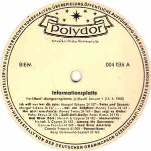 Various - Informationsplatte Veröffentlichungsprogramm U-Musik Januar I (13.1.1960) download free